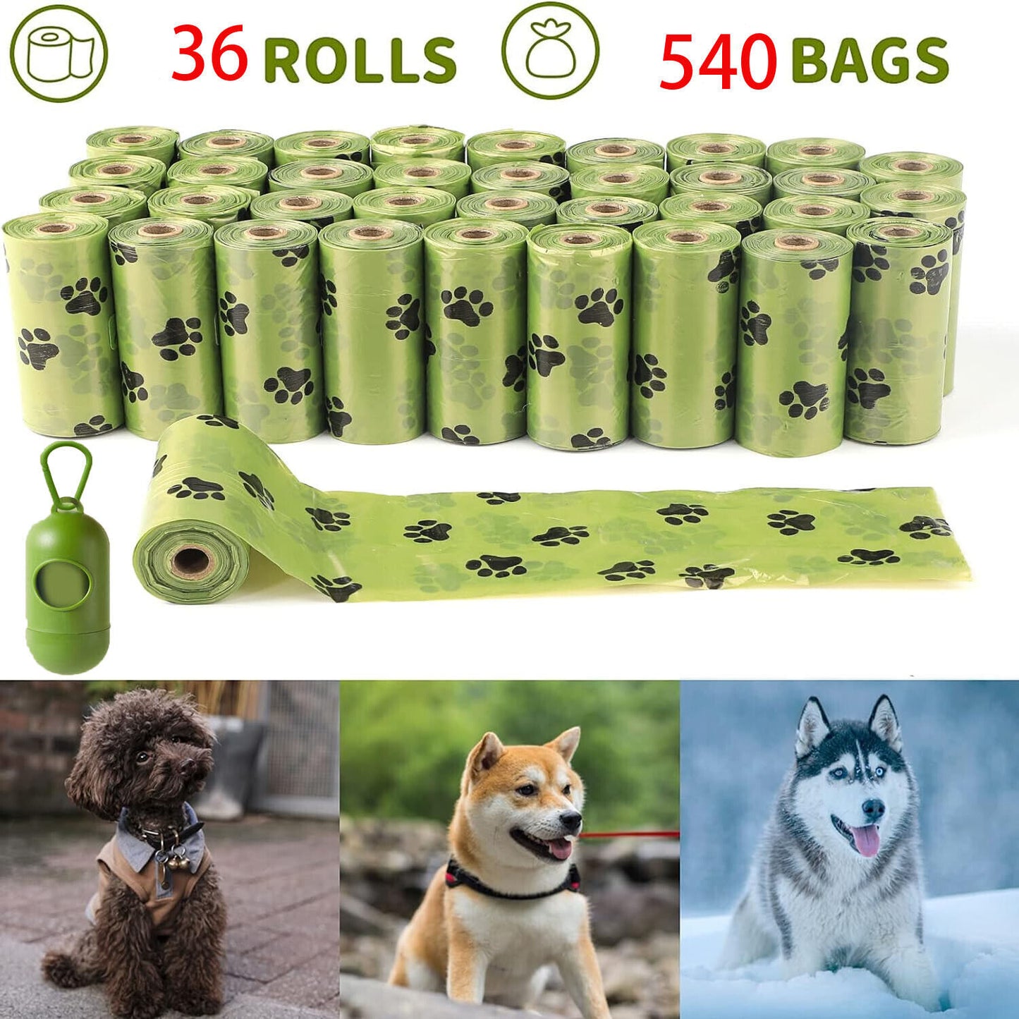 Sacs à Déjections Canines Biodegradables - Lot de 540